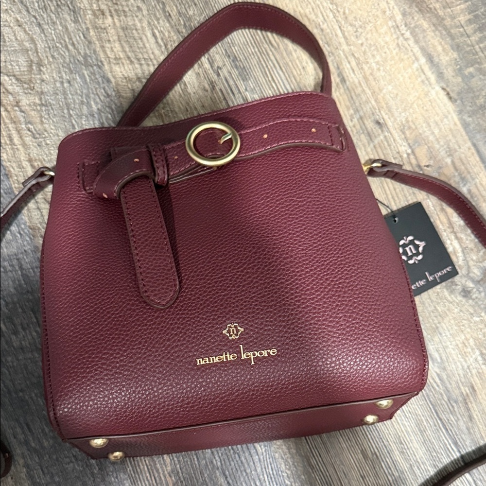 Nanette Lepore Deep Red Shoulder Bag - Picture 1 of 9
